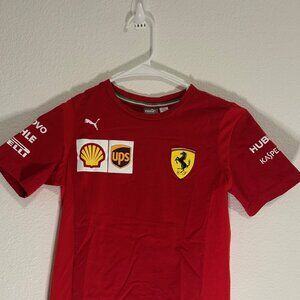 The Puma x Scuderia Ferrari Red Graphic T-Shirt in size 9-10Y